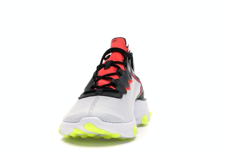 Nike React Element 55 Pure Platinum Bright Crimson Volt
