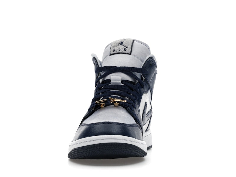 Jordan 1 Mid Football Grey White Midnight Navy (Women's)