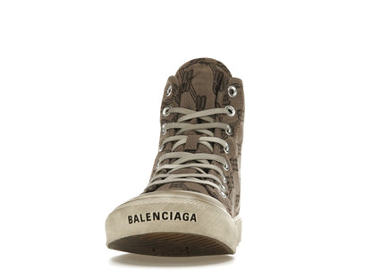 Balenciaga Paris High Top BB Monogram Dark Beige Brown