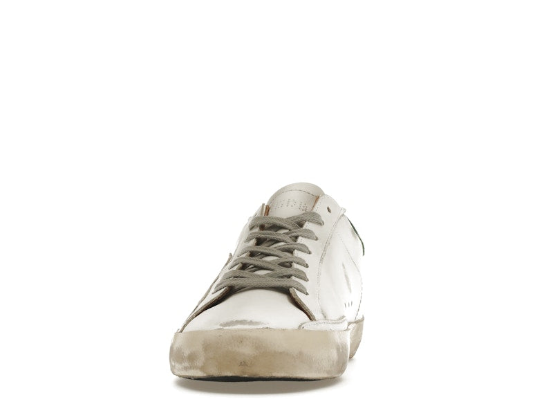 Golden Goose Super-Star White Green Grey Suede Patch