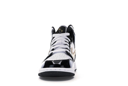 Jordan 1 Mid Patent Black White Gold (GS)