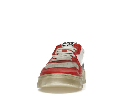 Autry Medalist Leather Low Super Vintage White Blue Red