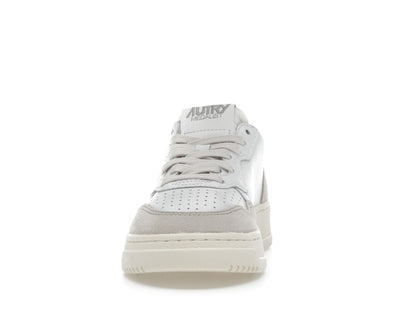 Autry Medalist Leather Low White Covert Green Beige (Women's)