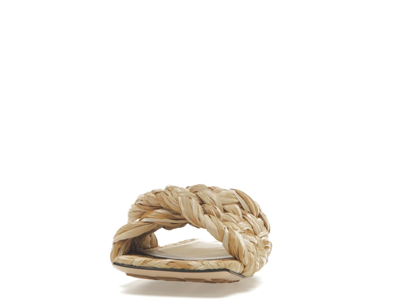 Bottega Veneta Raffia Stretch Flat Sandals Macadamia (Women's)