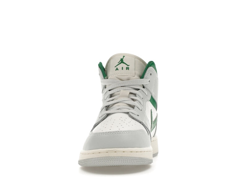 Jordan 1 Mid White Pure Platinum Pine Green (GS)