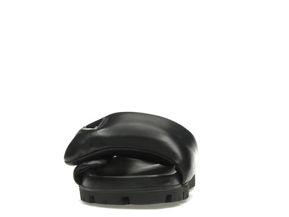 Prada Soft Padded 20mm Slide Sandal Black Nappa Leather