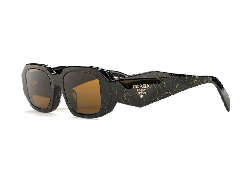 Prada Sunglasses PR 17WSF Black/Yellow Marble/Dark Brown (PR17WSF-19D01T-51)