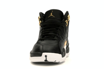 Jordan 12 Retro Black Metallic Gold White (Women's)