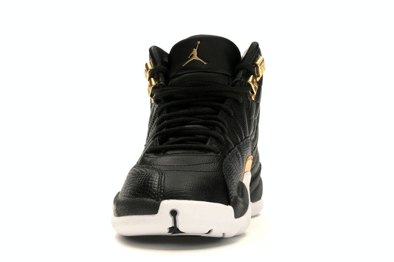 Jordan 12 Retro Black Metallic Gold White (Women's)