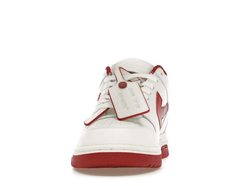 OFF-WHITE Out Of Office OOO Low Tops White Burgundy
