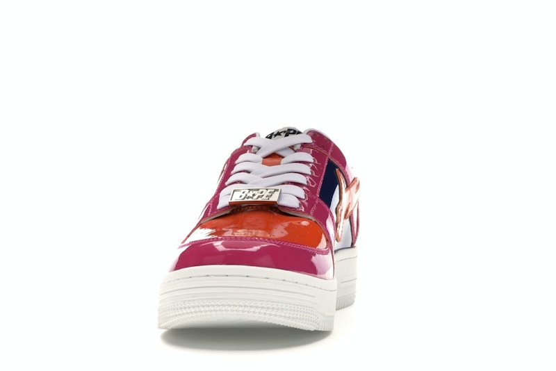 A Bathing Ape Bape Sta Low Color Block Pink Orange Navy