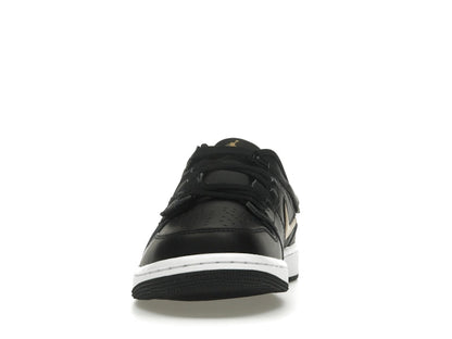 Jordan 1 Low FlyEase Black White Metallic Gold