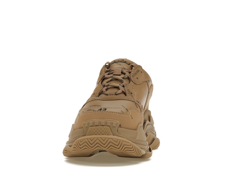 Balenciaga All Over Logo Triple S Beige