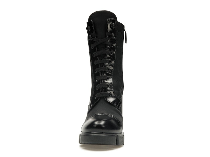 Prada 110 mm Nylon Booties Black Brushed Leather
