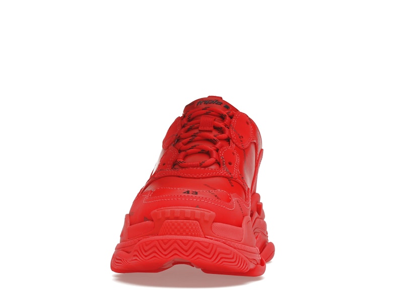 Balenciaga Triple S Allover Logo Red