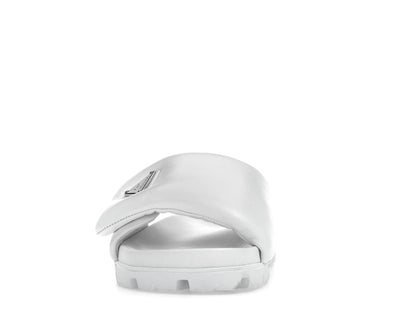 Prada Soft Padded 20mm Slide Sandal White Nappa Leather