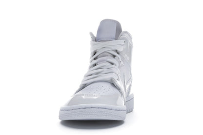 Jordan 1 Mid Triple White Patent Swoosh (Women's)