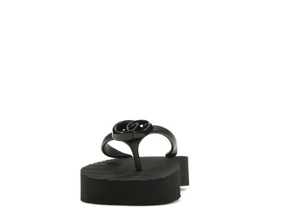 Gucci Chevron Thong Sandal Black Rubber