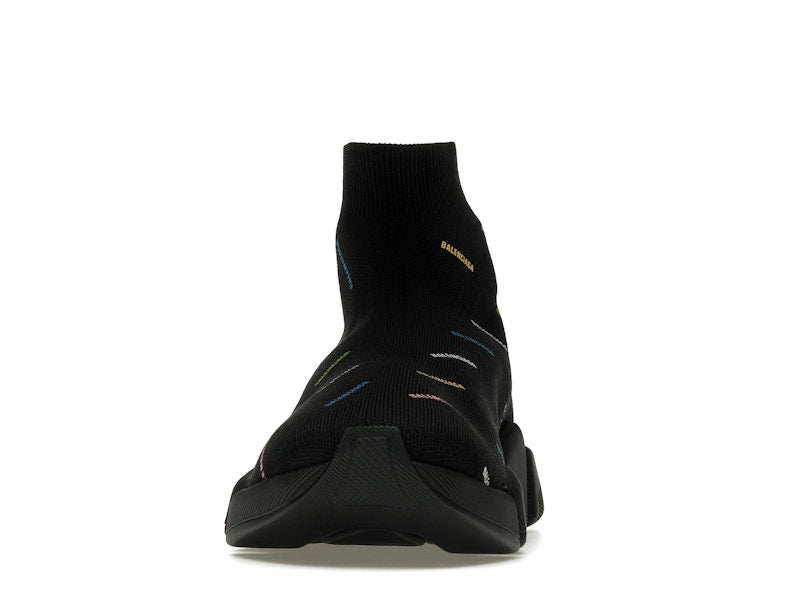 Balenciaga Speed 2.0 AllOver Logo Recycled Knit Black Multicolor