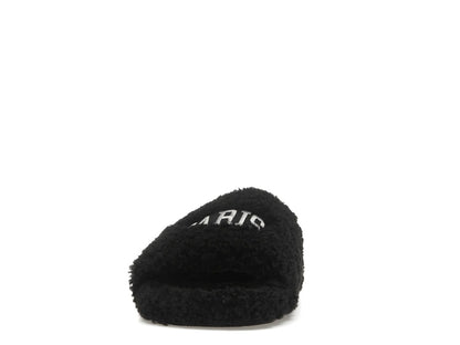 Balenciaga Paris Furry Slide Black (Women's)