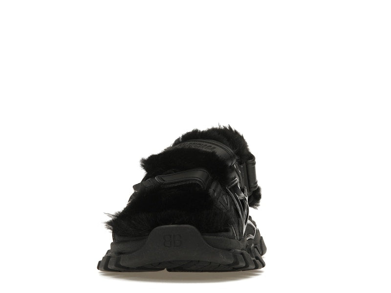 Balenciaga Track Sandal Fake Fur Black