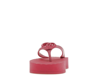 Gucci Chevron Thong Sandal Pink Rubber
