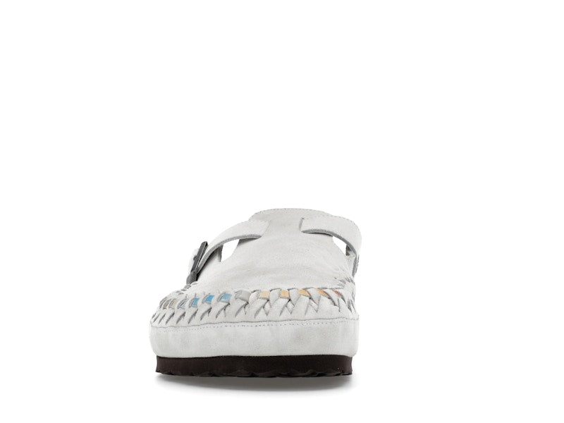 Birkenstock Boston Braided Suede Kith Antique White Tie Dye