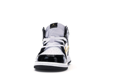 Jordan 1 Mid Patent Black White Gold (TD)