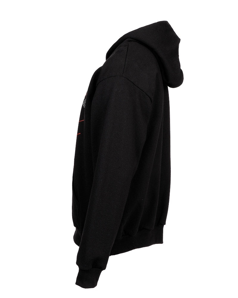 Sp5der OG Rhinestone Logo Hoodie Black