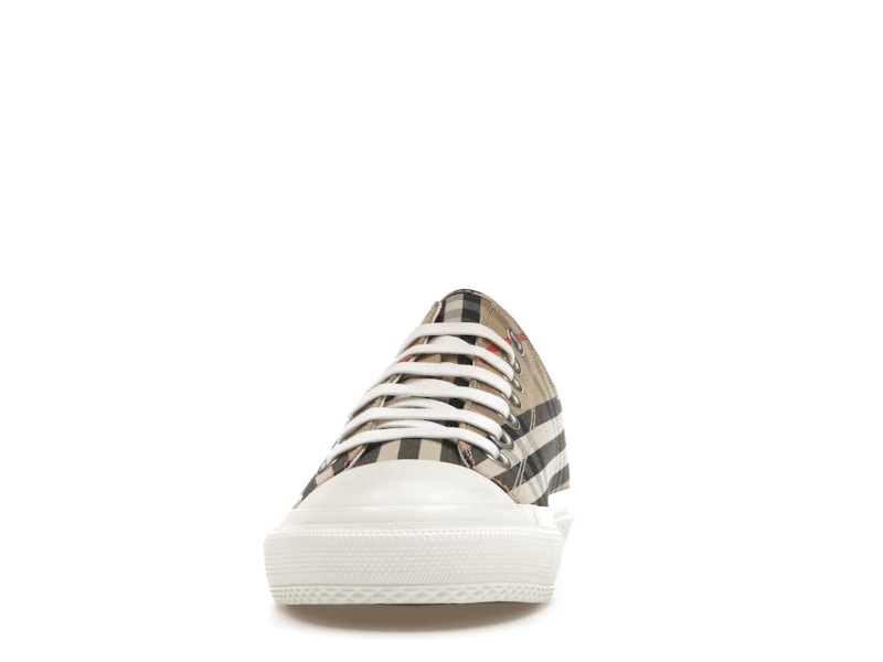 Burberry Logo Print Vintage Check Cotton Sneakers Archive Beige (Women's)