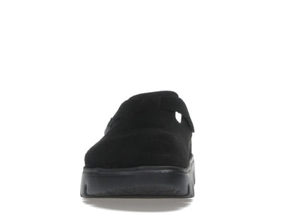 Birkenstock Boston Chunky Suede Black Black Sole (Narrow) (Women's)