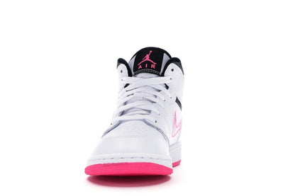 Jordan 1 Mid White Black Hyper Pink (GS)