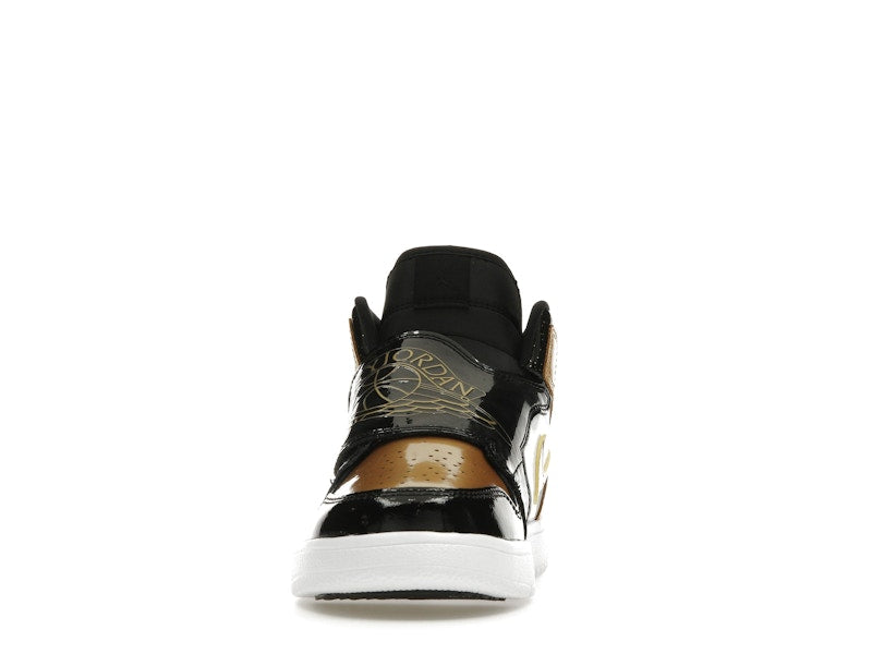 Sky Jordan 1 Mid Black Metallic Gold White (PS)