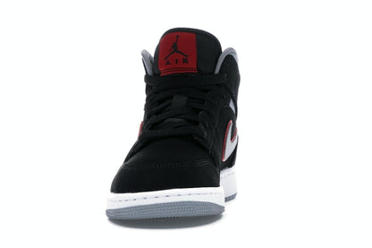 Jordan 1 Mid Black Particle Grey Gym Red (GS)
