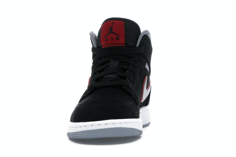 Jordan 1 Mid Black Particle Grey Gym Red (GS)