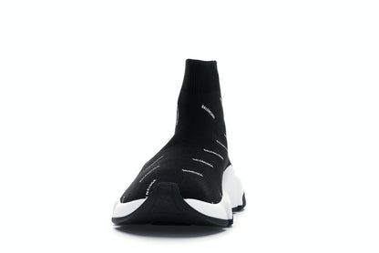 Balenciaga Speed Trainer Logo Print Black White (Women's)