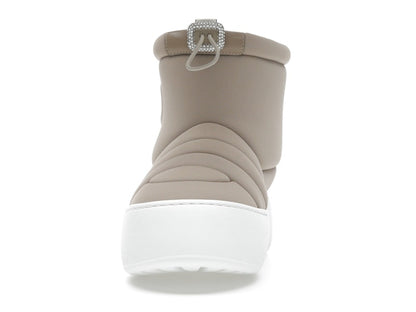 Roger Vivier Viv' Winter Puffy Ankle Boots Beige Crystal Buckle (Women's)