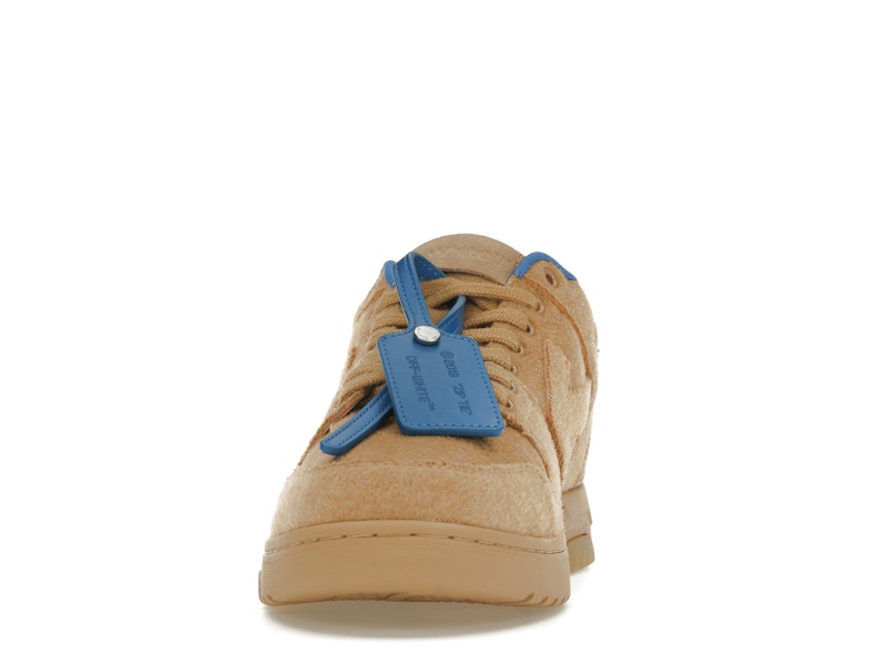 OFF-WHITE Out Of Office OOO Low Tops Camel Blue Wool