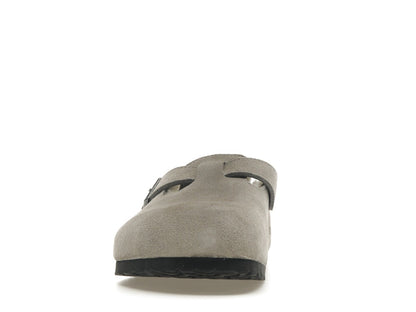 Birkenstock Boston Shearling Suede Stone Coin
