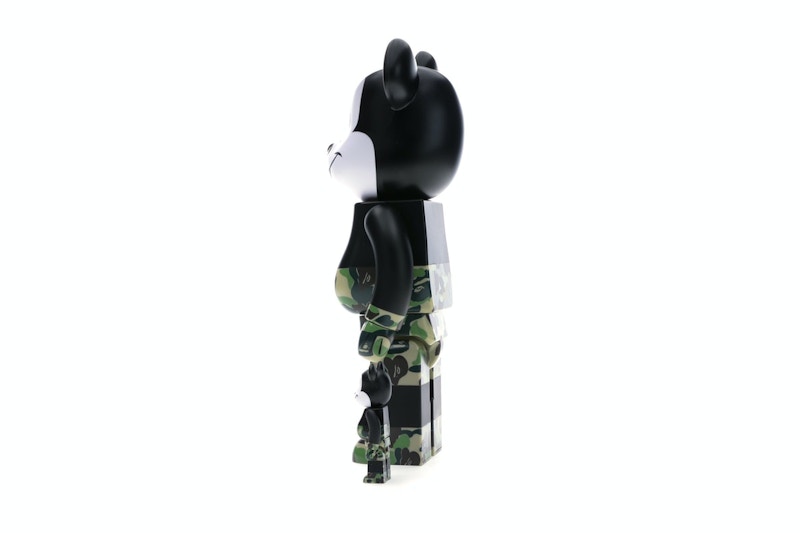 Bearbrick BAPE Mickey Mouse 100% & 400% Set Black/Green Camo