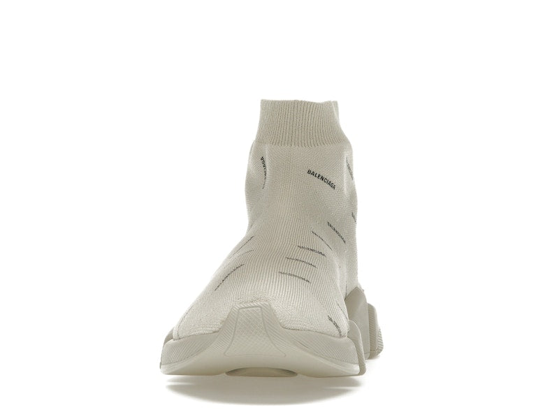 Balenciaga All Over Logo Speed 2.0 Beige
