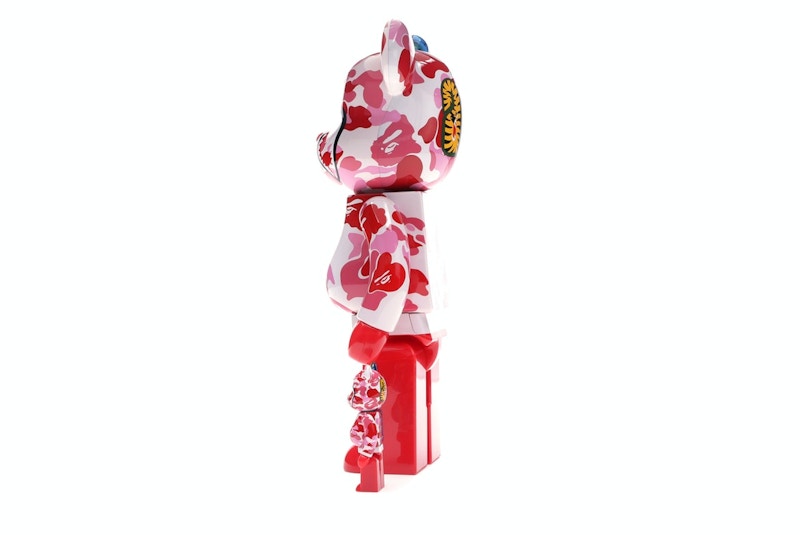 Bearbrick x Bape x Mika Ninagawa Shark 100% & 400% Set Pink