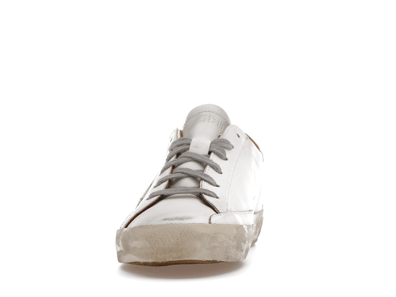 Golden Goose Super-Star White Vacchetta Tan Grey Suede Patch (Women's)