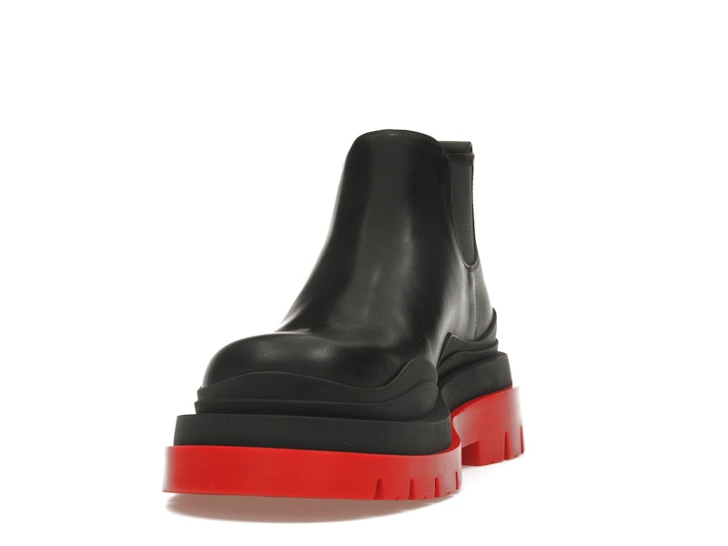 Bottega Veneta Tire Ankle Chelsea Boot Black Red (Women's)