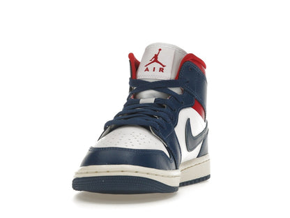 Jordan 1 Mid French Blue Gym Red (Women's)