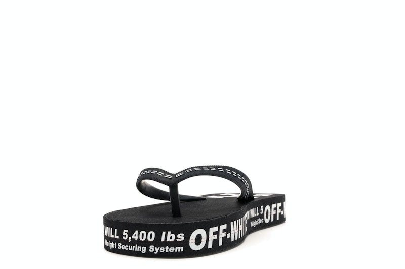 Off-White Logo Typographic Flip Flop Black SS20