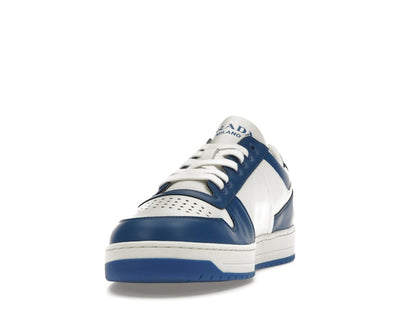 Prada Downtown Low Top Sneakers Leather White Cobalt Blue