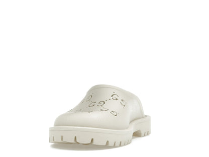 Gucci Slip-on Sandal Cut Out Monogram Mystic White