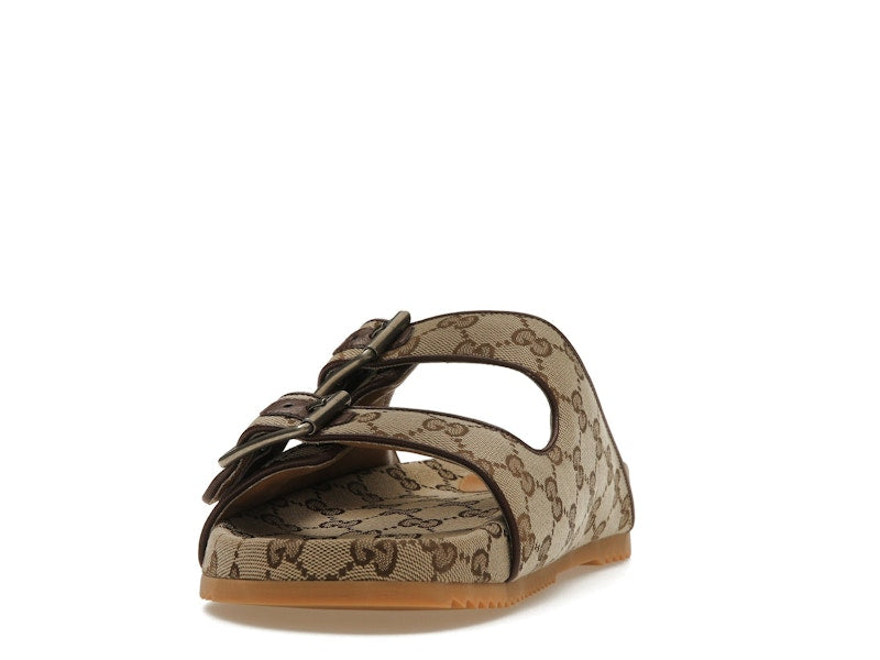 Gucci Strap Slide Sandal Beige Canvas