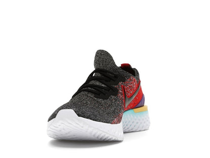 Nike Epic React Flyknit 2 Black Hyper Jade University Red